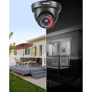 Wired 1080p Outdoor Dome Security Camera 4-in-1 Compatible for TVI/CVI/AHD/CVBS DVR