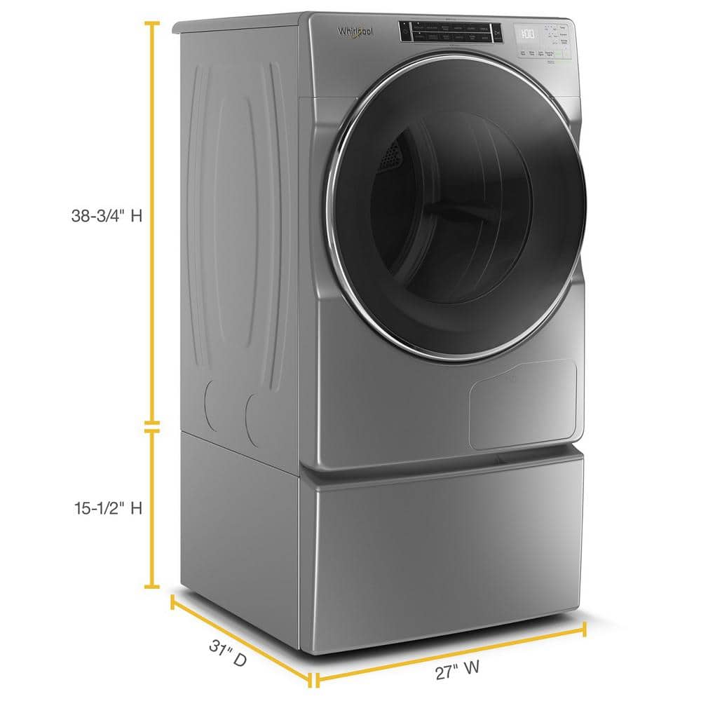 Chrome Shadow 7.4 cu. ft. Stackable Front Load Electric Dryer with Stainless Steel Drum