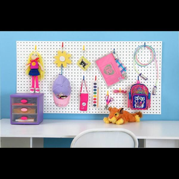 Handprint - 3/16 in. x 2 ft. x 4 ft. White Peg Board