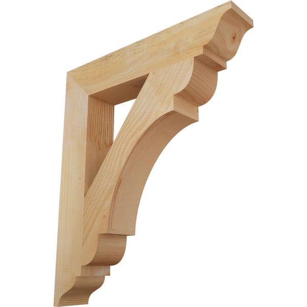 Ekena Millwork 4 in. x 26 in. x 22 in. Douglas Fir Olympic Traditional Rough Sawn Bracket