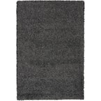 Malibu Shag Dark Grey 4 ft. x 6 ft. Shag Modern Area Rug