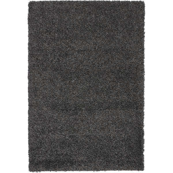 Nourison Malibu Shag Dark Grey 4 ft. x 6 ft. Shag Modern Area Rug