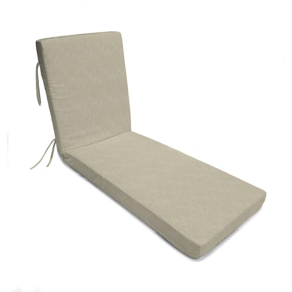 Hampton Bay 77 in. x 24 in. Rectangular Boxed Edge Outdoor Chaise Lounge Cushion with Ties and Welt