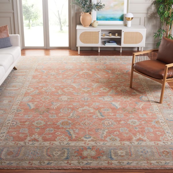 Oushak 9 ft. x 12 ft. Rust/Beige Oriental Area Rug