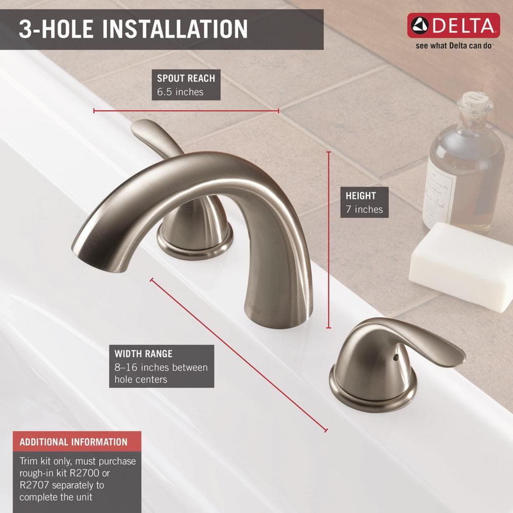 Stainless Steel Modern Widespread Deck Mounted Faucet