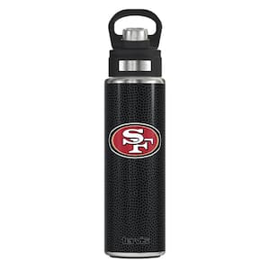 NFL SF 49ERS LOGO BK 24OZ Wide Mouth Water Bottle Powder Coated Stainless Steel Standard Lid