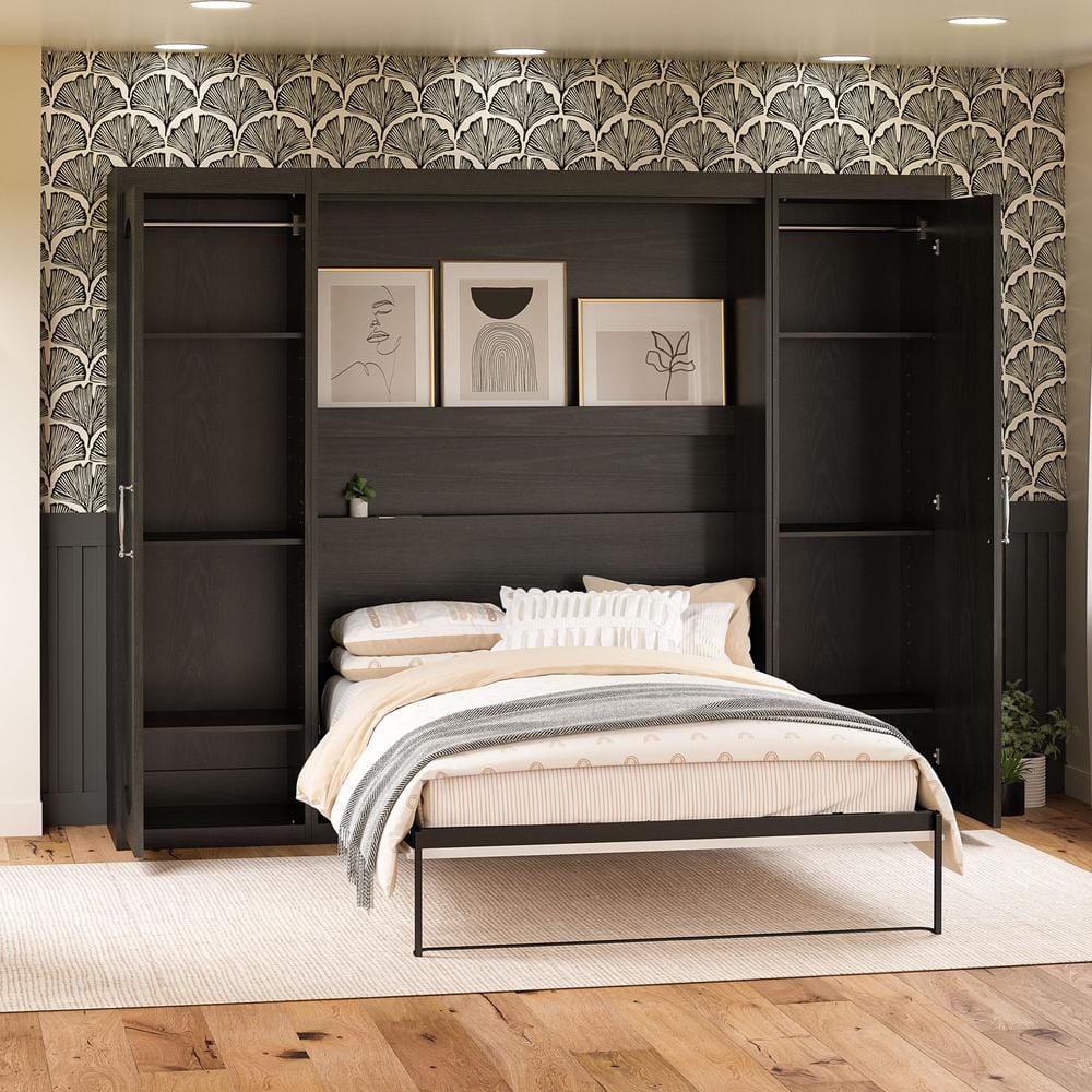 Her Majesty Nightfall Oak, Wood, 23.62in Armoire with Shelves