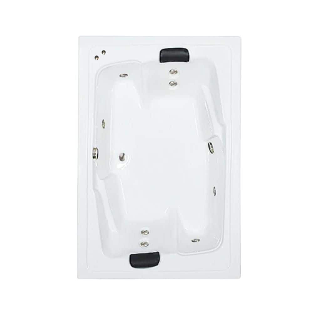 72 in. x 54 in. Acrylic Rectangular Drop-in Whirlpool Bathtub with Center Drain in White price history on PriceWatchPro