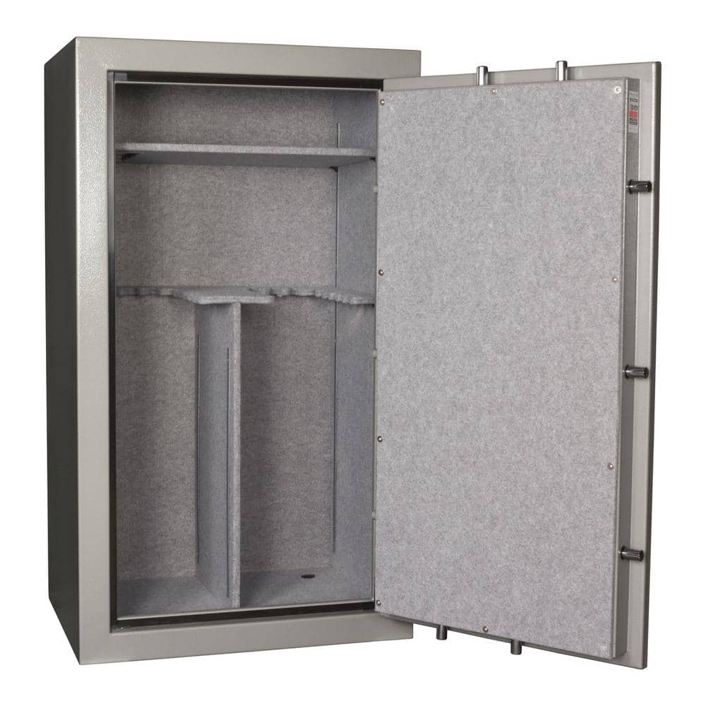 Gray Fireproof 30-Gun Safe with Mechanical Dial Lock