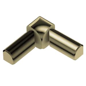 Rondec Polished Brass Anodized Aluminum 3/8 in. x 1 in. Metal 90 Degree Double-Leg Inside Corner