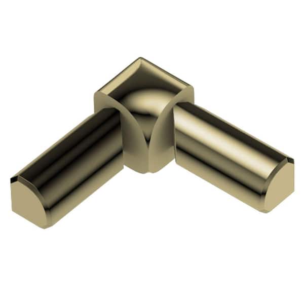 Schluter Rondec Polished Brass Anodized Aluminum 3/8 in. x 1 in. Metal 90 Degree Double-Leg Inside Corner