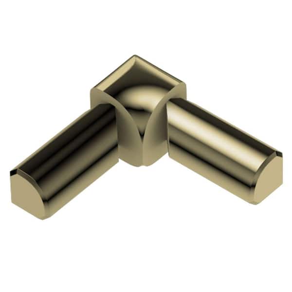 Schluter Rondec Polished Brass Anodized Aluminum 5/16 in. x 1 in. Metal 90 Degree Double-Leg Inside Corner