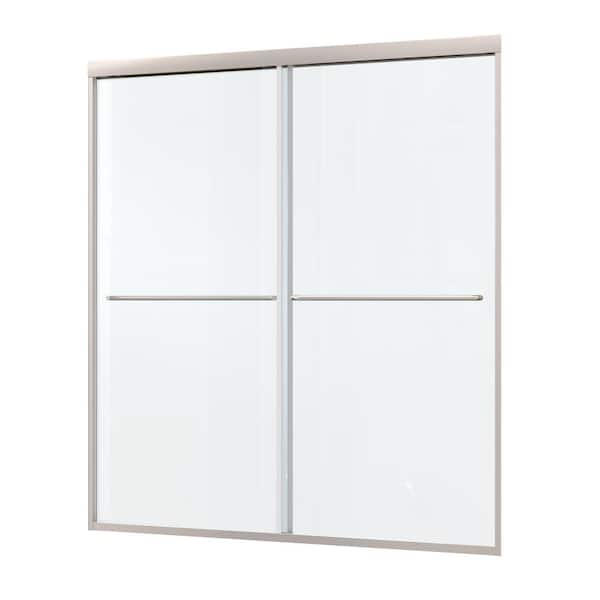 Simple Project 50 in. - 54 in. W x 70 in. H Double Sliding Frame Shower Door in Chrome with 1/4 in. (6 mm) Tempered Glass and Handles