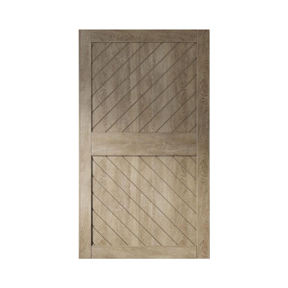 XT3 42 in. x 84 in. C-Panel Solid Core Classic Gray Slanted Stripe Design Pine Wood Interior Sliding Barn Door Slab price history on PriceWatchPro