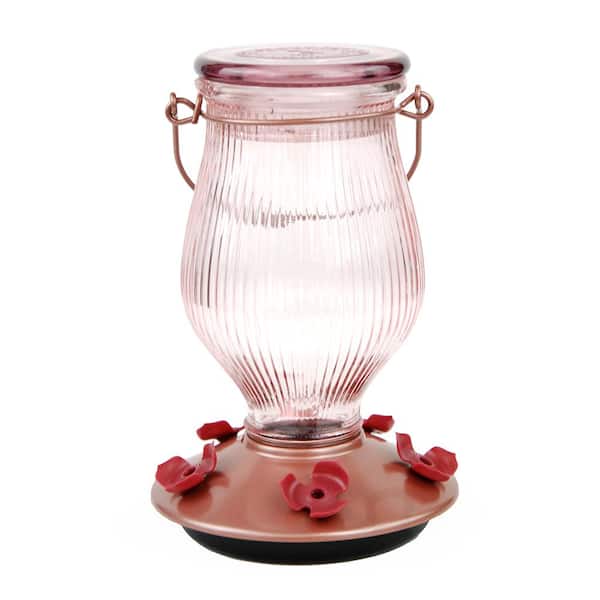 Perky-Pet Rose Gold Top-Fill Decorative Glass Hummingbird Feeder - 24 oz. Capacity