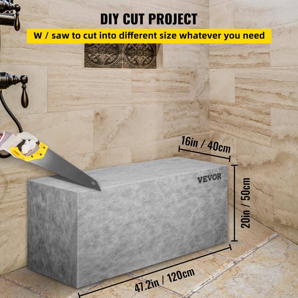 Gray EPS Composite Waterproof Shower Bench