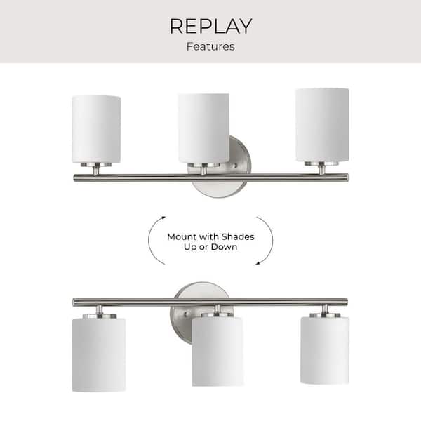 Progress Lighting Replay Collection 22 in. 3-Light Brushed Nickel