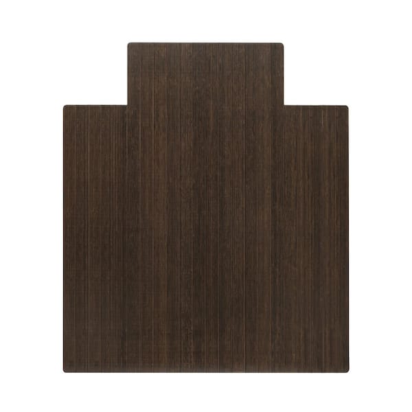 Espresso 52 in. x 44 in. Indoor Bamboo Chair Mat – Non-Slip, Rectangular, Ideal for Hard Floors