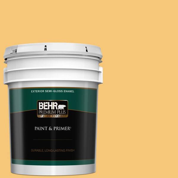 Behr Premium Plus 5 Gal T14-19 Sunday Afternoon Semi-gloss Enamel Exterior Paint Primer-540005 - The Home Depot