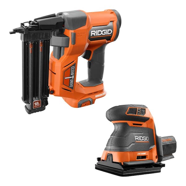 18V Brushless Cordless 18-Gauge 2-1/8 in. Brad Nailer with OCTANE Brushless 3-Speed 1/4 Sheet Sander (Tools Only)