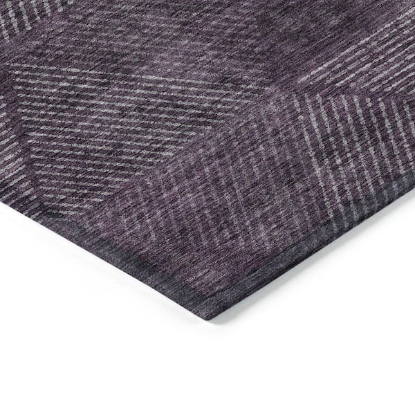 Chantille Machine Washable Indoor/Outdoor Abstract ACN777 Eggplant 1 ft. 8 in. x 2 ft. 6 in. Area Rug
