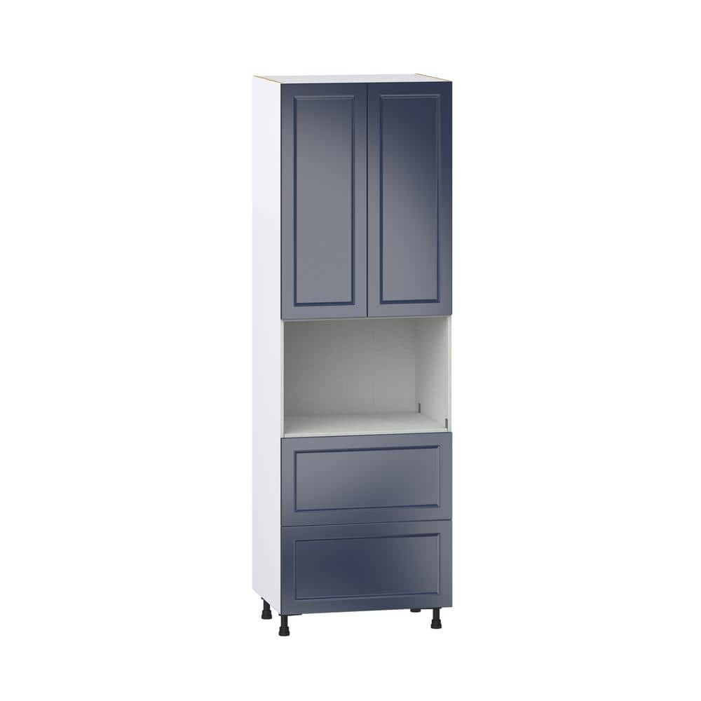 J COLLECTION Devon Painted Blue Recessed Assembled Pantry Micro Kitchen ...