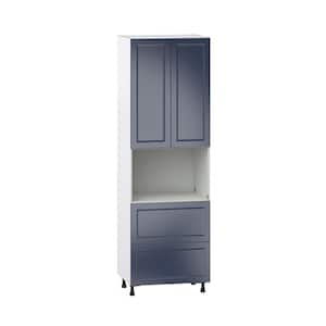 Devon Painted Blue Recessed Assembled Pantry Micro Kitchen Cabinet with 2 Drawers (30 in. W x 89.5 in. H x 24 in. D)