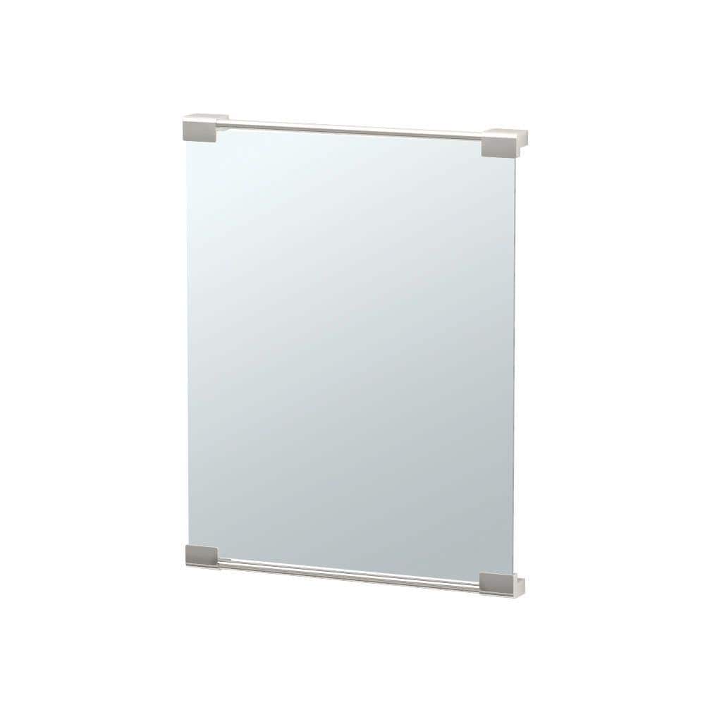 UPC 011296152403 product image for Fixed 20 in. W x 25 in. H Framed Rectangular Bathroom Vanity Mirror in Satin Nic | upcitemdb.com