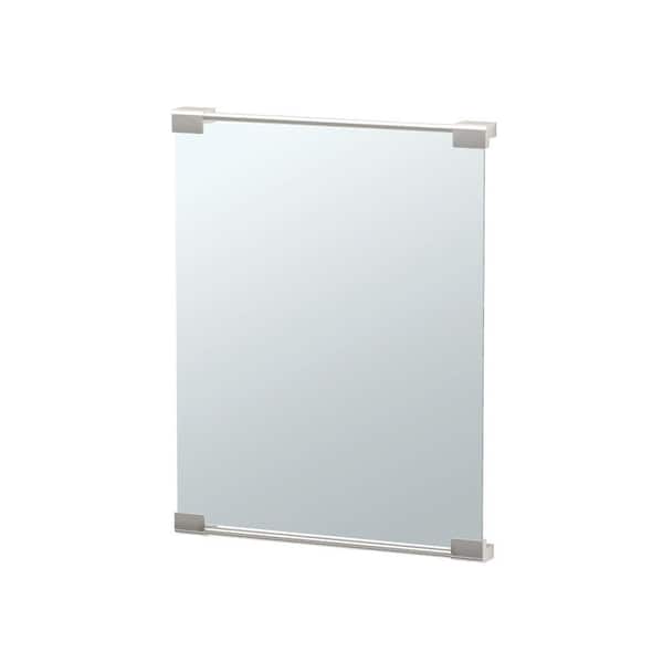 Gatco Fixed 20 in. W x 25 in. H Framed Rectangular Bathroom Vanity Mirror in Satin Nickel