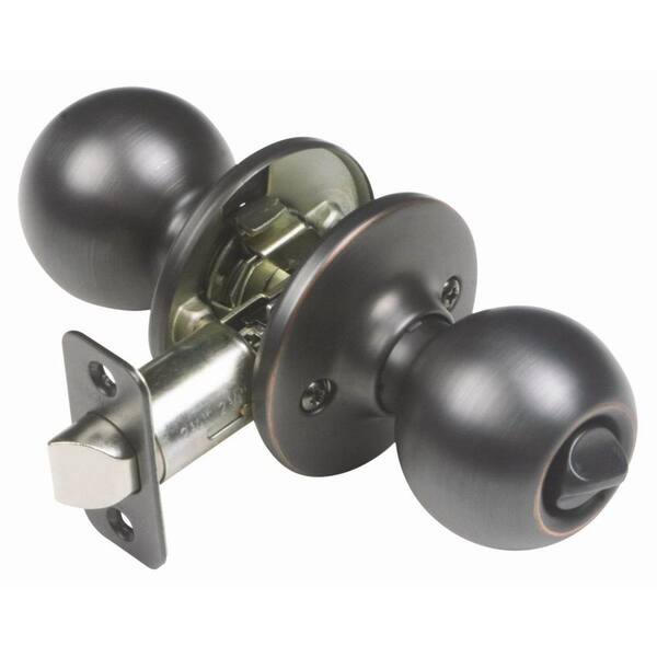 Design House Ball Oil Rubbed Bronze Privacy Bed/Bath Door Knob with Universal 6-Way Latch