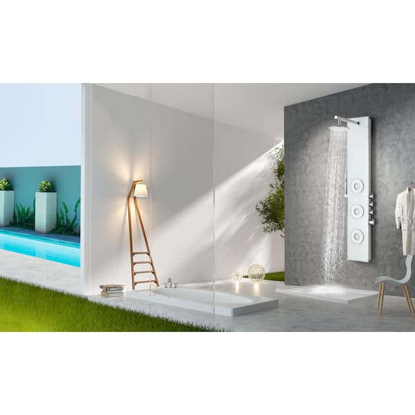 ANZZI Lynx 58 in. 3-Jet Full Body Shower Panel with Heavy Rain