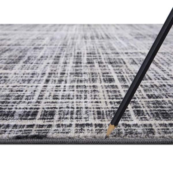 Eden Collection Modern Marvel Ivory 3 ft. x 9 ft. Machine Washable Abstract Indoor Area Rug