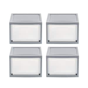 11.88 in. W x 8.13 in. H Gray Stackable Storage Drawer, Single Drawer (4-Pack)