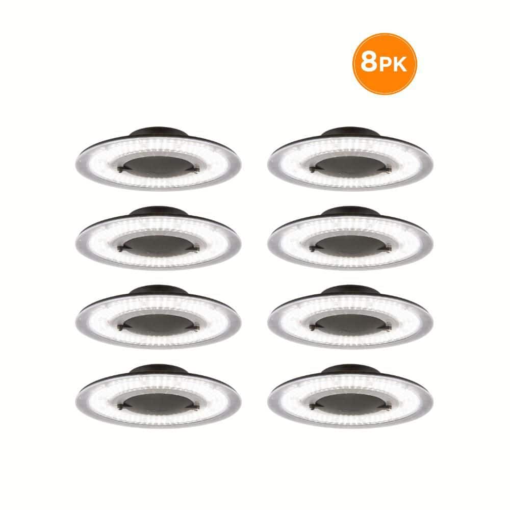 8-Pack 1 ft. 400-Watt Equivalent LED High Bay Light Thin Profile 12,000 Lumens 90W 5000K Daylight 120-277V Round Black price history on PriceWatchPro