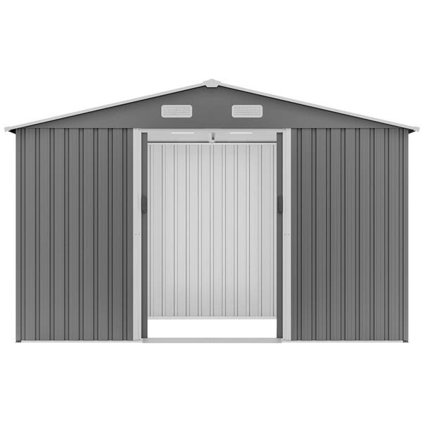 VAMOP 8 ft. W x 10 ft.D Metal Shed with Metal Foundation and