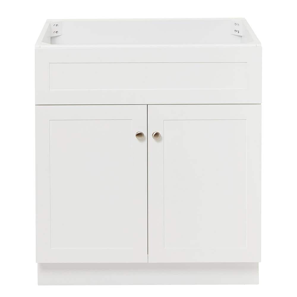 Hamlet 30" White Solid Wood Freestanding Bathroom Vanity Cabinet