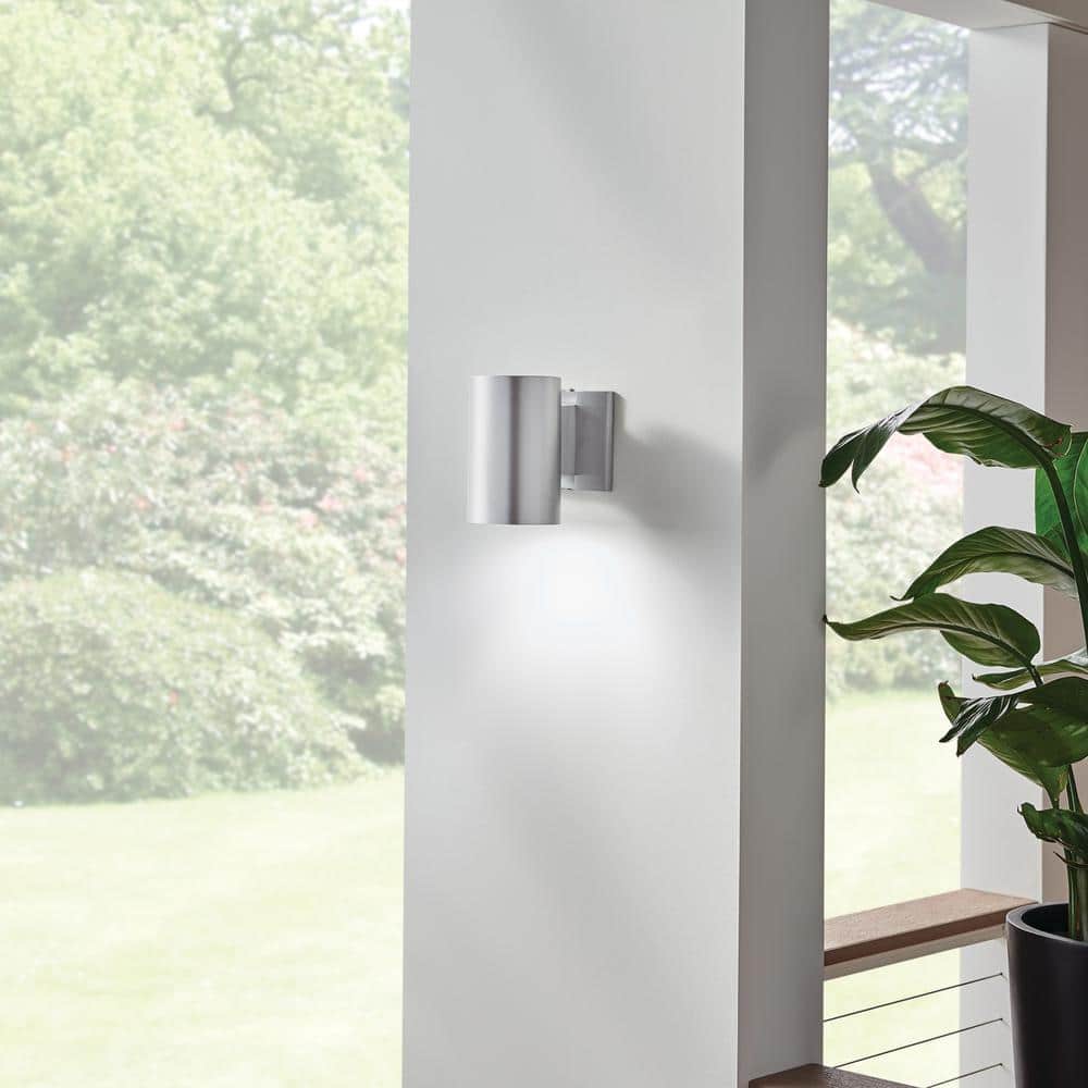 Brushed Aluminum Modern Cylinder Wall Sconce