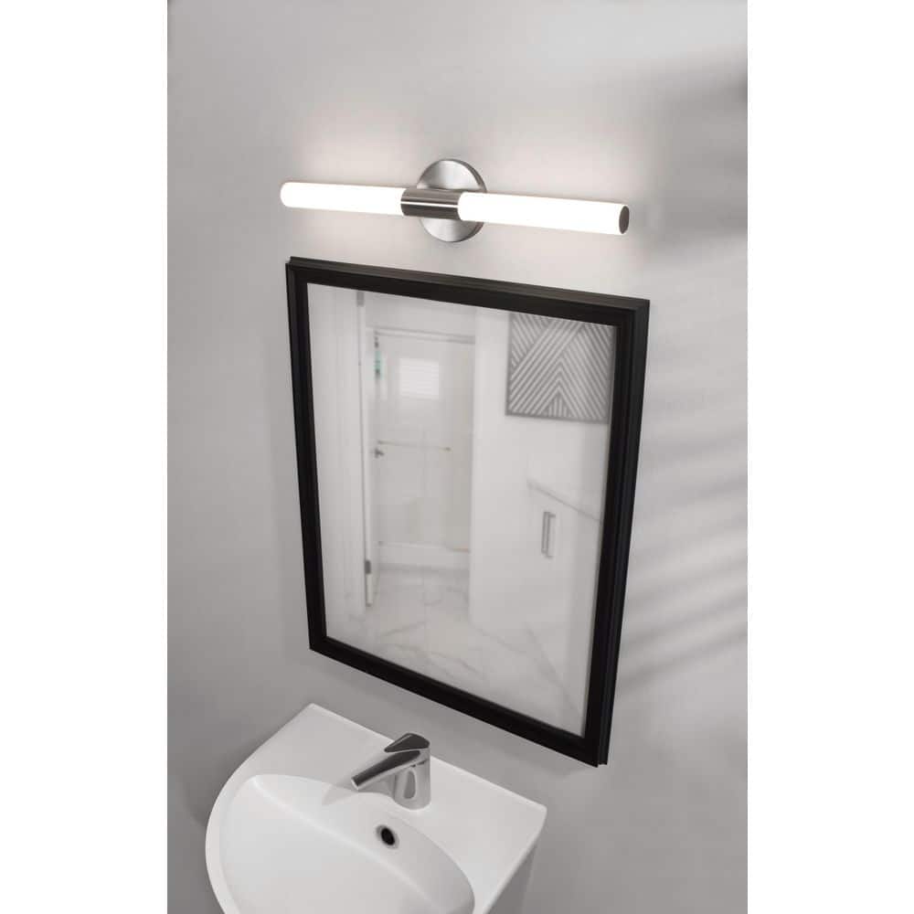 Dion 36 in. 1-Light Satin Nickel Integrated LED Vanity Light with White Acrylic Shade price history on PriceWatchPro
