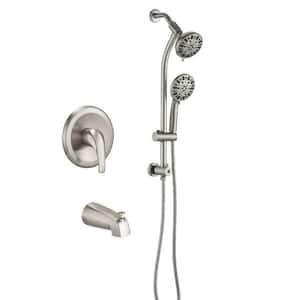 Ceria Single Handle 7 -Spray Tub and Shower Faucet 1.8 GPM with Spout in. Brushed Nickel (Valve Included)