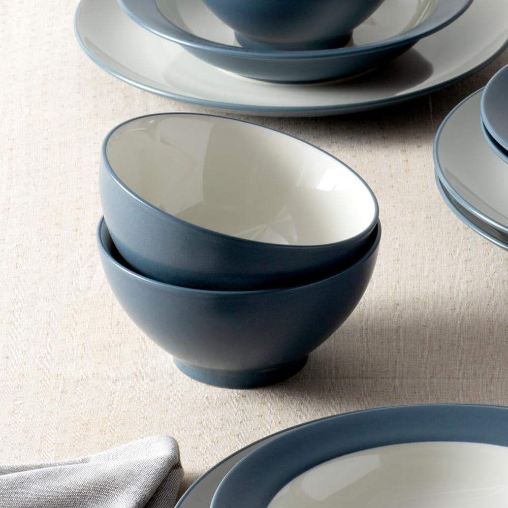 Blue and White Ceramic 12-Piece Dinnerware Set, Service for 4