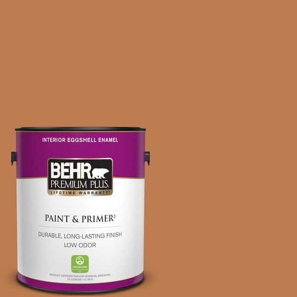 BEHR PREMIUM PLUS 1 gal. #260D-6 Chai Spice Eggshell Enamel Low Odor Interior Paint & Primer