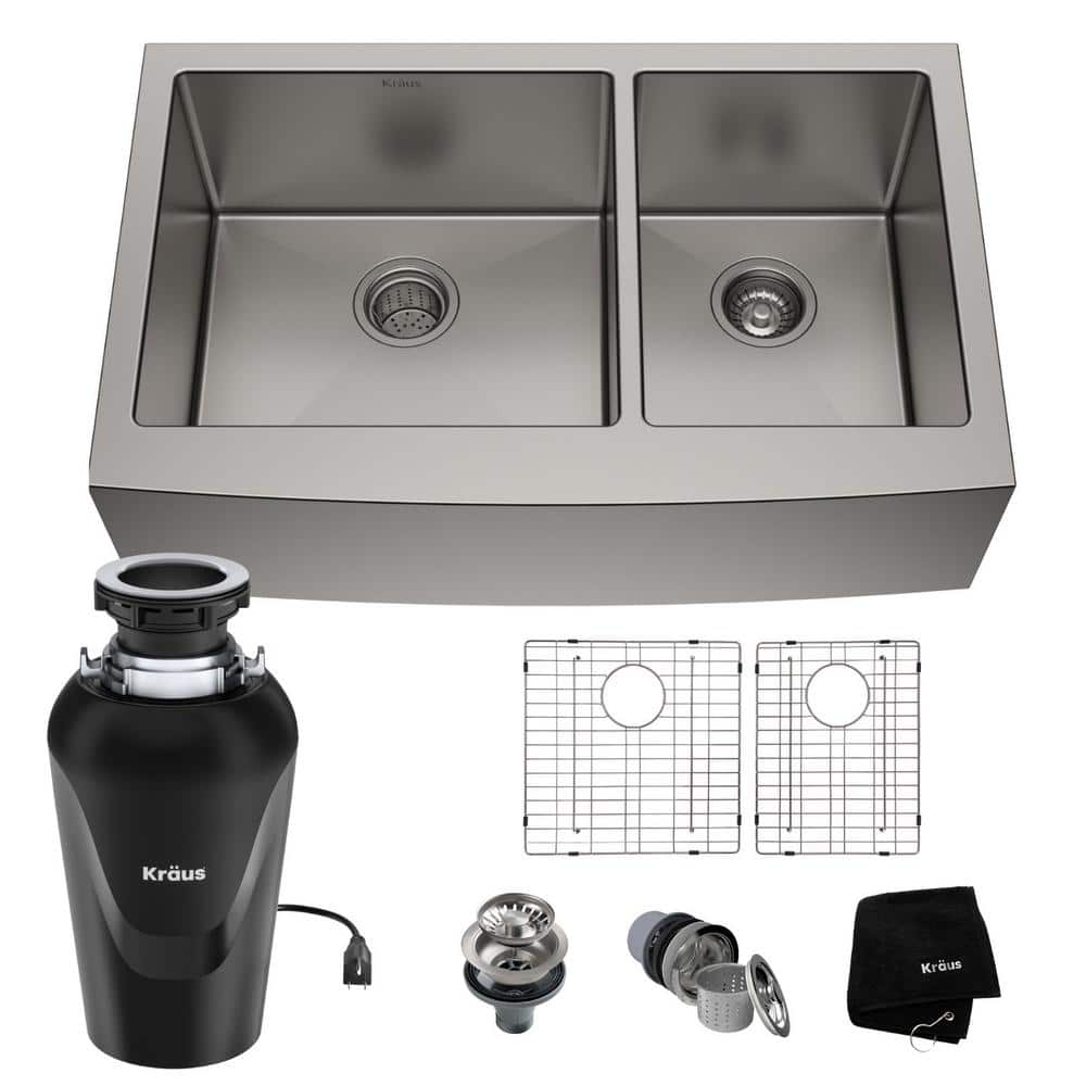 KRAUS 36 Inch Farmhouse Single Bowl Stainless Steel Kitchen Sink with  Kitchen Faucet and Soap Dispenser in Stainless Steel - Bed Bath & Beyond -  4389932