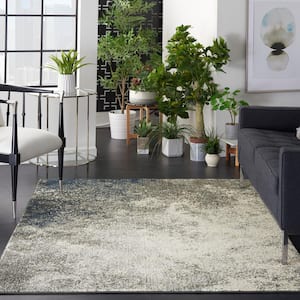 Passion Charcoal Ivory 5 ft. x 7 ft. Abstract Contemporary Area Rug