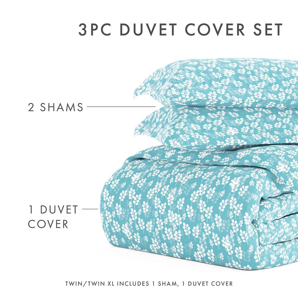 Pale Blue Microfiber King/California King Duvet Cover Set