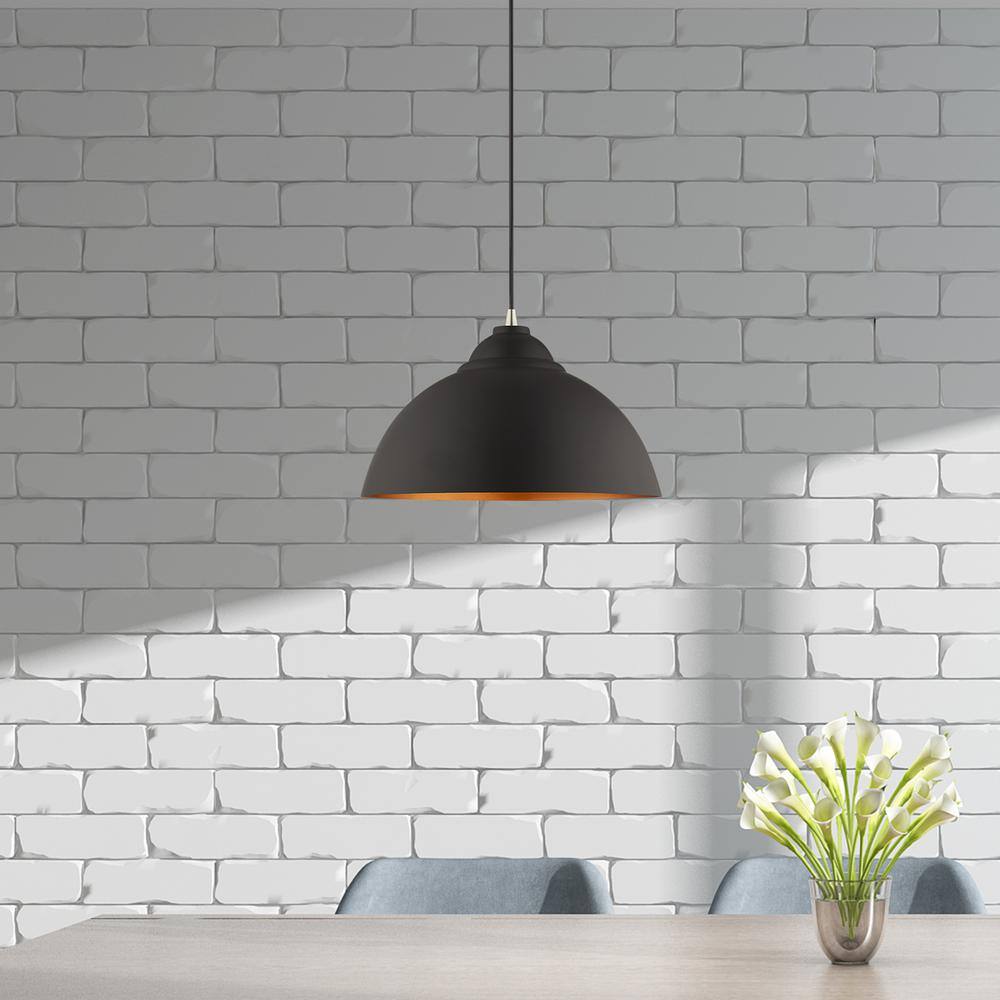 Mini Industrial Chic Black and Gold Pendant Light