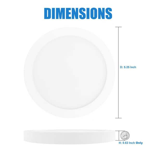 5 in. LED Flush Mount 3-Color Ceiling Light Fixture