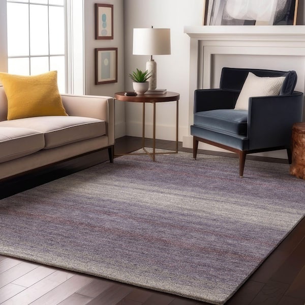 Mayfield Premium Machine Washable Abstract AMF1033 Lavender 3 ft. x 4 ft. Area Rug
