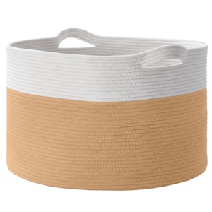 XLarge Cotton Rope Laundry Storage Basket with Handles- 21" x 14"