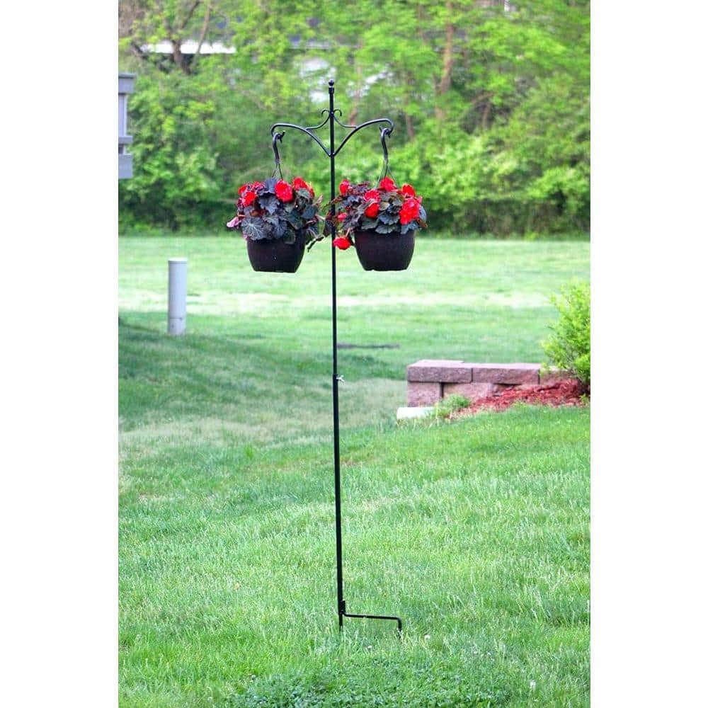Ashman 91 Inch Black Steel Twin Hook Garden Arbor, 2 Pack