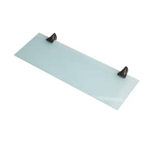 Capri 24 in. W x 8 in. D Opaque Glass with Beak Brackets Decorative Wall Shelf